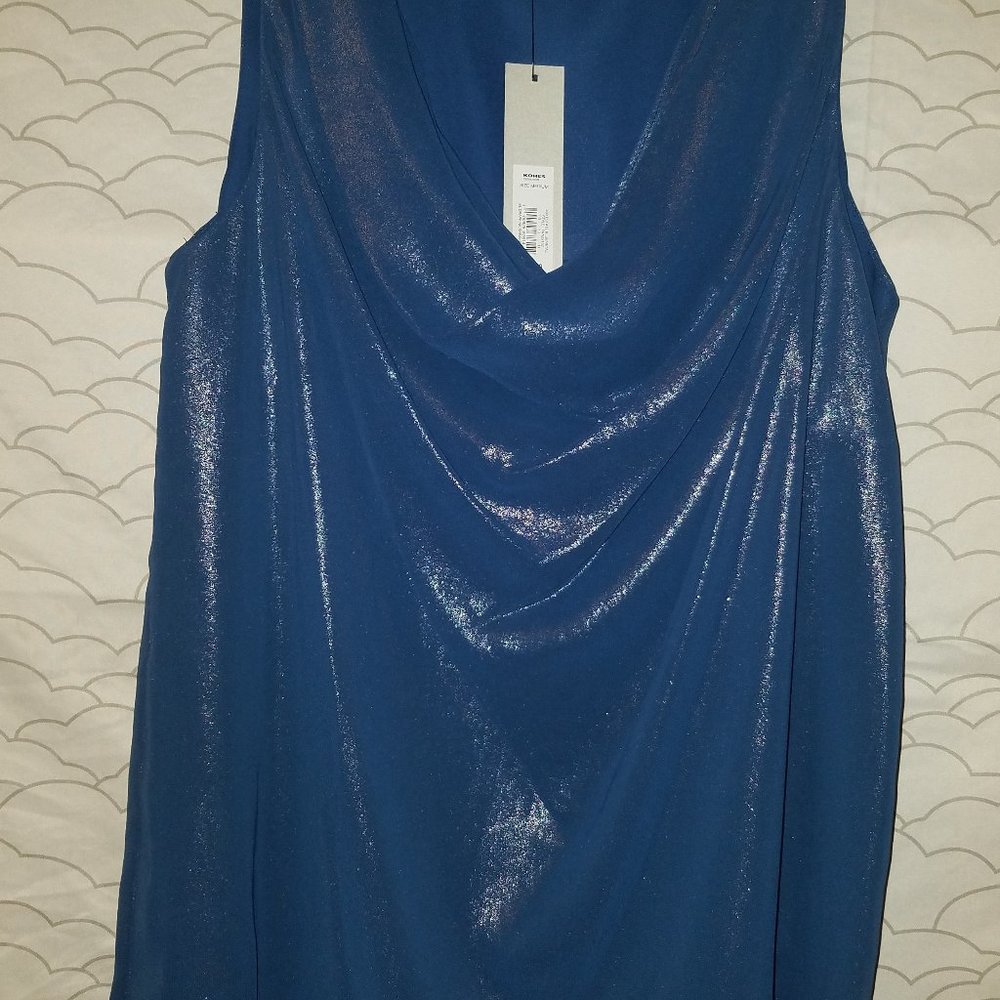 Drape Neck Shimmer Tank